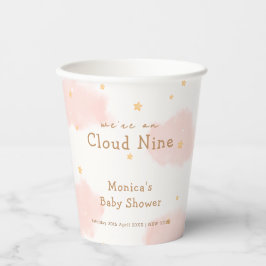 Pink Cute Cloud Nine Girl Baby Dusche Pappbecher