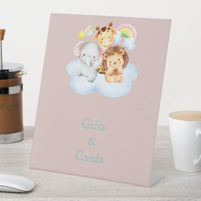 Pink cute safari animals sockelschild (In Situ)