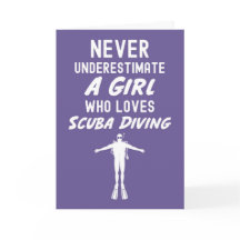 Pink Cute Scuba Diving Cards For Girls Snorkeling