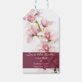 Pink Cymbidium Orchid Foto Hochzeit speichern Sie  Geschenkanhänger