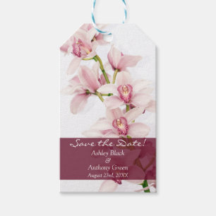 Pink Cymbidium Orchid Foto Hochzeit speichern Sie  Geschenkanhänger