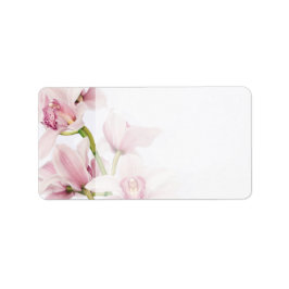Pink Cymbidium Orchid Wedding Blank Address Labels Adressaufkleber