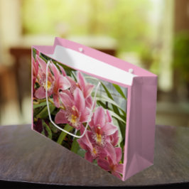 Pink Cymbidium Orchids Floral Große Geschenktüte