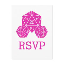 Pink D20 Dice Response Postkarte