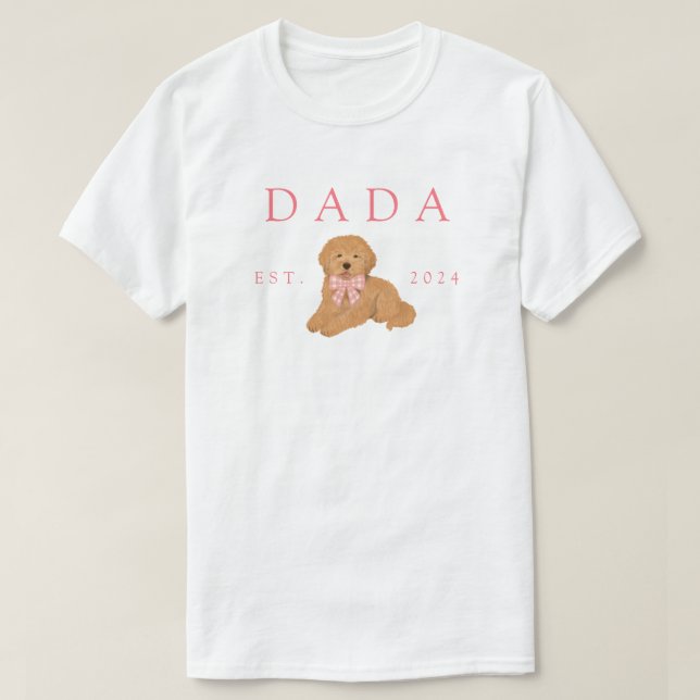 Pink Dada Golden Doodle Birthday T-Shirt (Design vorne)