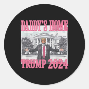 Pink Daddys Zuhause Trump 2024 Runder Aufkleber