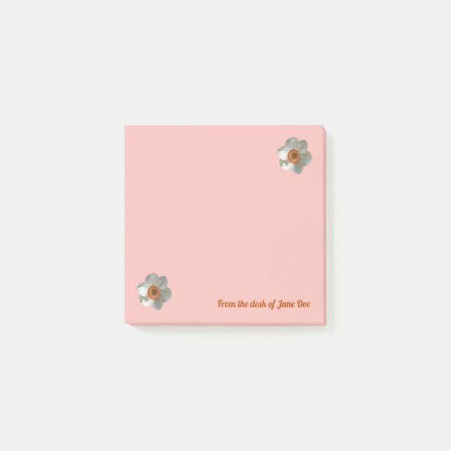 Pink Daffodin Frühlingszeit Blume Post-it Klebezettel (Vorderseite)