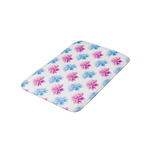 Pink Dahlia, Blue Dahla, Blumenmuster, Blume Badematte