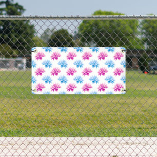 Pink Dahlia, Blue Dahla, Blumenmuster, Blume Banner
