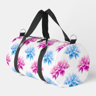 Pink Dahlia, Blue Dahla, Blumenmuster, Blume Duffle Bag