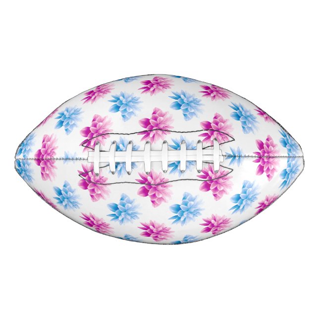 Pink Dahlia, Blue Dahla, Blumenmuster, Blume Football (Vorderseite)