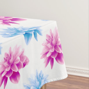 Pink Dahlia, Blue Dahla, Blumenmuster, Blume Tischdecke