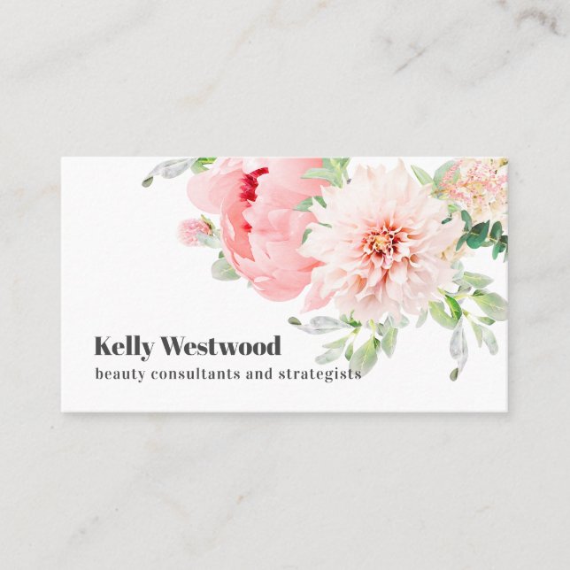 Pink Dahlia Blume Beauty Berater Stratege Visitenkarte (Vorderseite)
