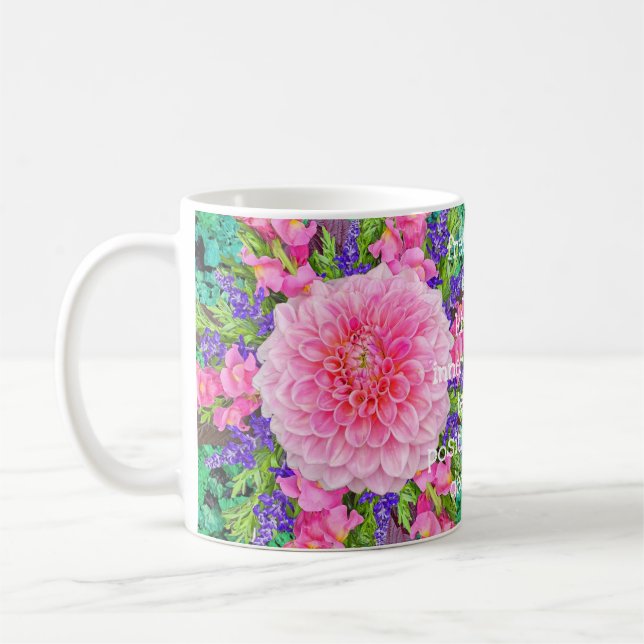 Pink Dahlia Blume Kaffeetasse (Links)