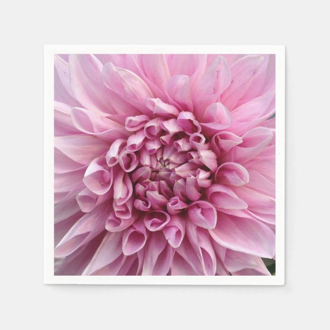 Pink Dahlia Blumenpapier Napkins individuell gesta Serviette (Vorderseite)