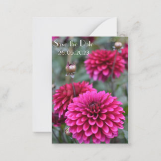 Pink Dahlia Floral Fotografie Save the Date Mitteilungskarte