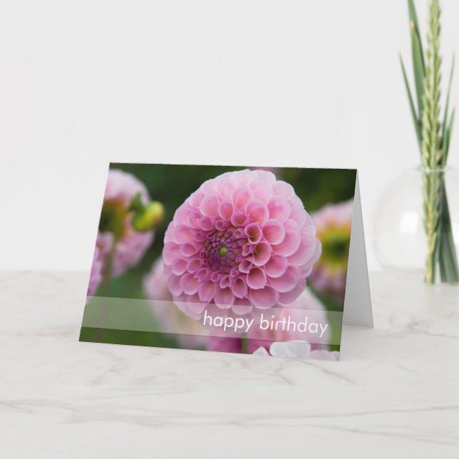 Pink Dahlia Karte (Vorderseite)