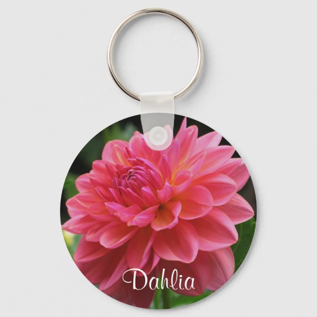 Pink Dahlia Schlüsselanhänger (Vorderseite)