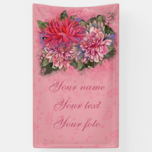 Pink Dahlia Vintage Blume Banner