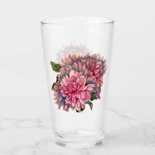 Pink Dahlia Vintage Blume Glas