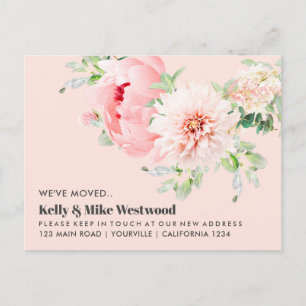 Pink Dahlia Wir haben neue Adresse Neues Haus Postkarte