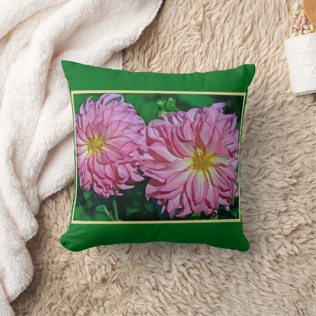 PINK DAHLIAS (ZWEI GROSSE DAHLIAS) KISSEN (Decke)