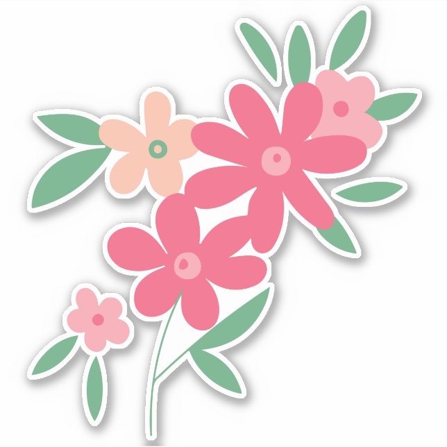 Pink Dainty Blume Motif Aufkleber (Vorderseite)