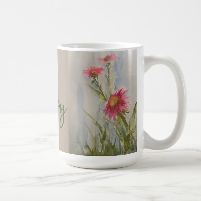 Pink Daises Kaffee Tasse (Rechts)