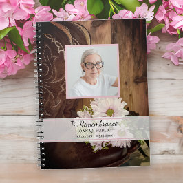 Pink Daisies and Boots Funeral Memorial Guest Book Notizblock