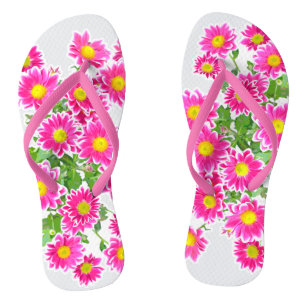 Pink Daisies / Asters Bouquet + Ihre Ideen Flip Flops