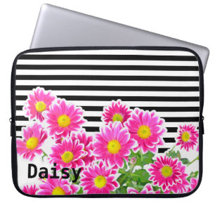 Pink Daisies / Asters Bouquet + Ihre Ideen Laptopschutzhülle