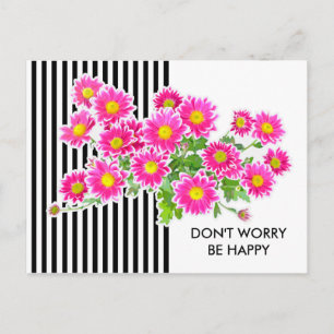 Pink Daisies / Asters Bouquet + Ihre Ideen Postkarte