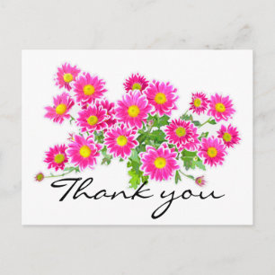 Pink Daisies / Asters Bouquet + Ihre Ideen Postkarte