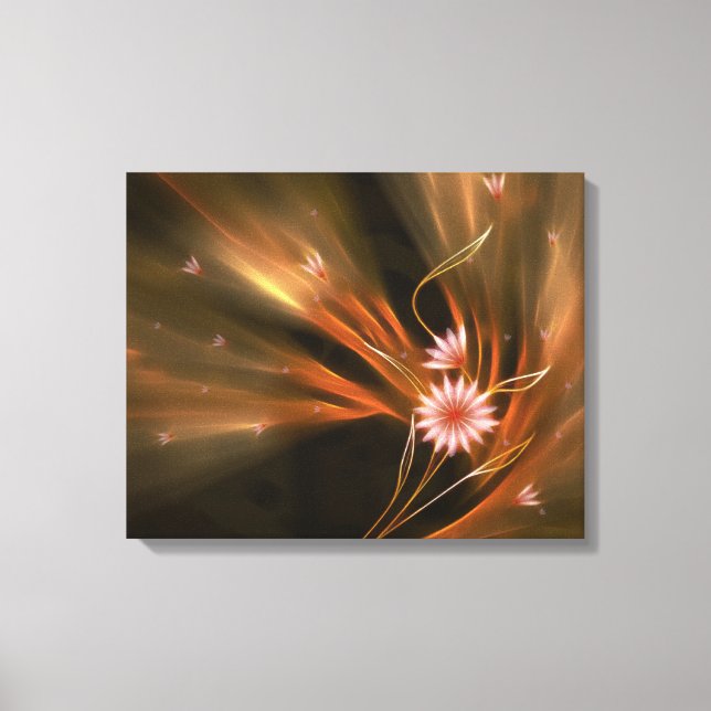 Pink Daisies blühen in den Wind Wrapped Canvas Leinwanddruck (Vorderseite)