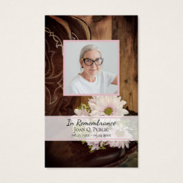 Pink Daisies Boots Western Funeral Memorial Prayer