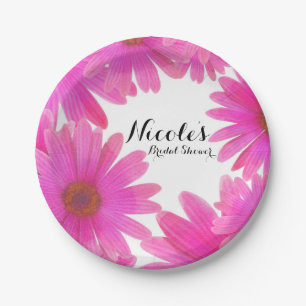 Pink Daisies floral Daisy Elegantes Party Pappteller