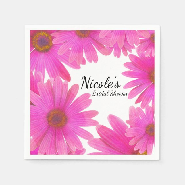 Pink Daisies floral Daisy Elegantes Party Serviette (Vorderseite)