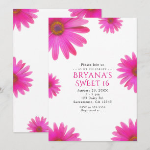 Pink Daisies Floral Daisy Frühling Party Einladung