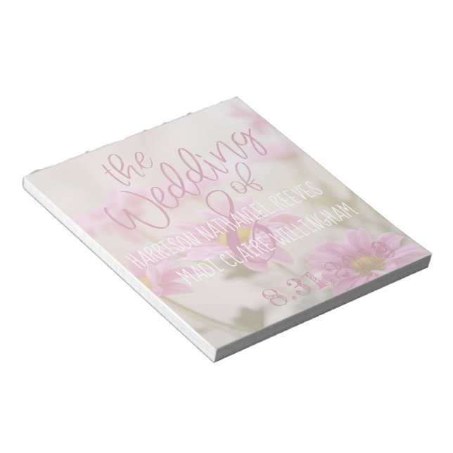 Pink Daisies Notepad Romantische Blume Notizblock (angewinkelt)