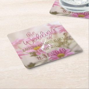 Pink Daisies Paper Untersetzer Set Romantische Blu