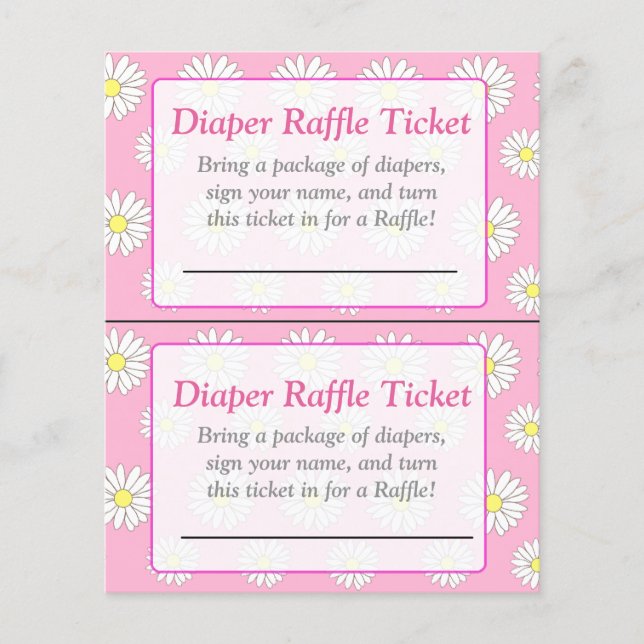 Pink Daisies Themed Baby Dusche Spiele Flyer (Vorne)
