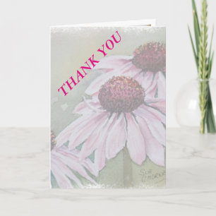 PINK DAISIES WEDD DANKE CARD