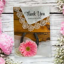 Pink Daisy and Lace Western Wedding Vielen Dank