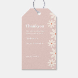 Pink Daisy Baby Dusche Blumenbeet Geschenkanhänger
