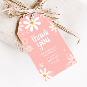 Pink Daisy Baby Duwer Fevor Tags Geschenkanhänger
