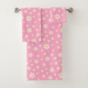 Pink Daisy Badetuch Set