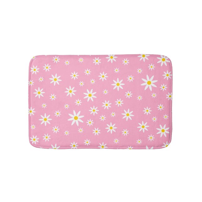 Pink Daisy Bath Mat Badematte (Vorderseite)