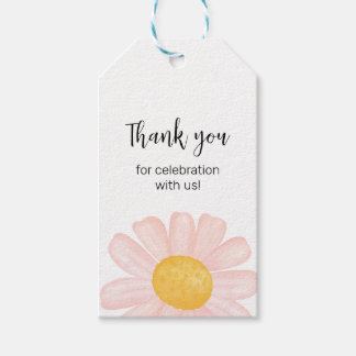 Pink Daisy Birthday Gefallen Tags, Little Daisy Vi Geschenkanhänger