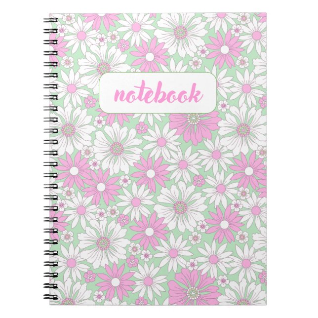 Pink Daisy Bloom Notebook Notizblock (Vorderseite)