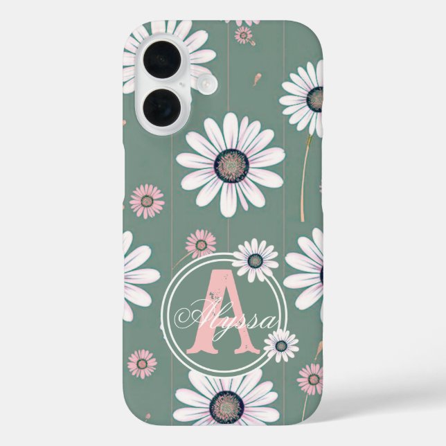 Pink Daisy Blooms: Minimalistisches Muster Case-Mate iPhone Hülle (Rückseite)